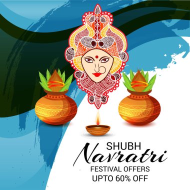 Mutlu Navratri Kutlaması için Vektör illüstrasyonu.