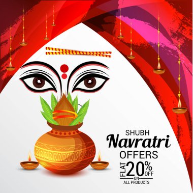 Mutlu Navratri Kutlaması için Vektör illüstrasyonu.