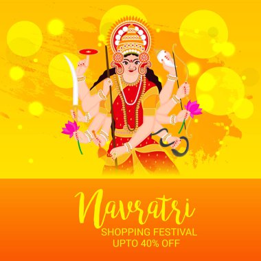Mutlu Navratri Kutlaması için Vektör illüstrasyonu.