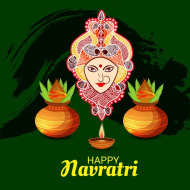 Mutlu Navratri Kutlaması için Vektör illüstrasyonu.