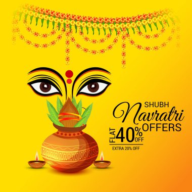 Mutlu Navratri Kutlaması için Vektör illüstrasyonu.