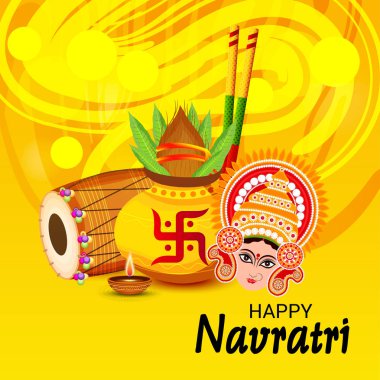 Mutlu Navratri Kutlaması için Vektör illüstrasyonu.