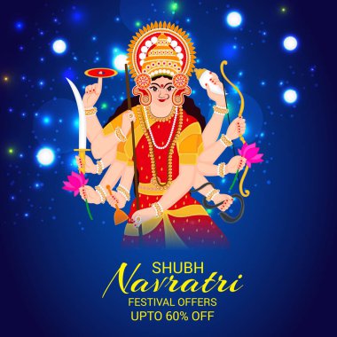 Mutlu Navratri Kutlaması için Vektör illüstrasyonu.