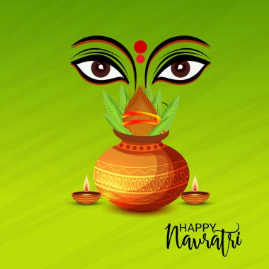 Vector illustration of a Background for Happy Navratri Celebration. clipart