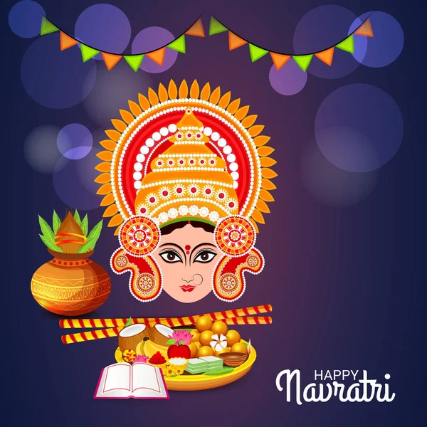 Vector Illustration Background Happy Navratri Celebration — Stock Vector