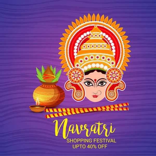 Vektor Illustration Bakgrund För Happy Navratri Celebration — Stock vektor