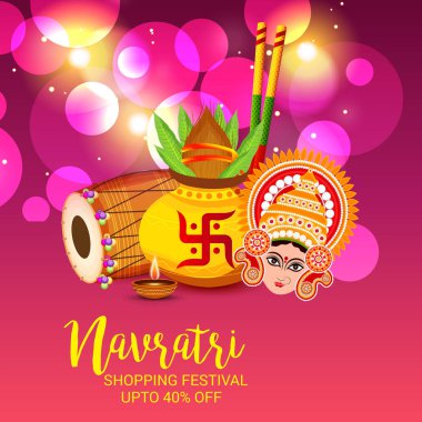 Mutlu Navratri Kutlaması için Vektör illüstrasyonu.