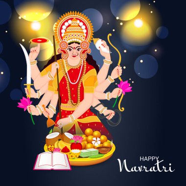 Mutlu Navratri Kutlaması için Vektör illüstrasyonu.