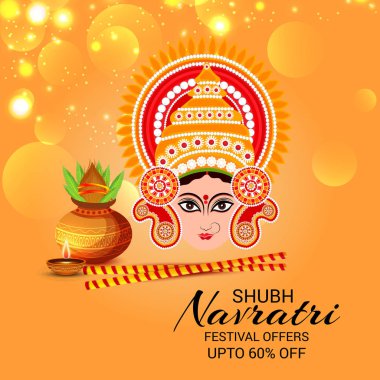 Mutlu Navratri Kutlaması için Vektör illüstrasyonu.