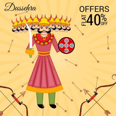 Dussehra kutlama için bir teklif arka plan vektör çizim.