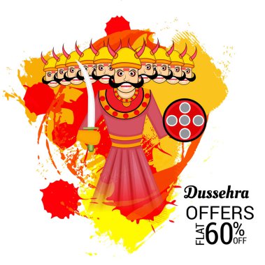 Dussehra kutlama için bir teklif arka plan vektör çizim.