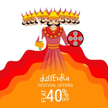 Dussehra kutlama için bir teklif arka plan vektör çizim.