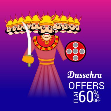 Dussehra kutlama için bir teklif arka plan vektör çizim.