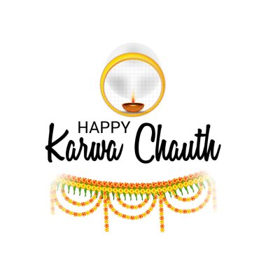 Karwa Chauth kutlama Hint Festivali için yaratıcı bir Banner vektör çizim.