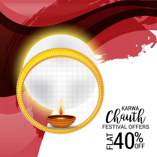 Karwa Chauth kutlama Hint Festivali için yaratıcı bir konsept arka plan vektör çizim.