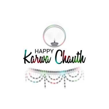 Karwa Chauth kutlama Hint Festivali için yaratıcı bir konsept arka plan vektör çizim.