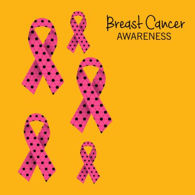bir arka plan ile göğüs kanseri duyarlılığı için pembe kurdele vektör çizim.