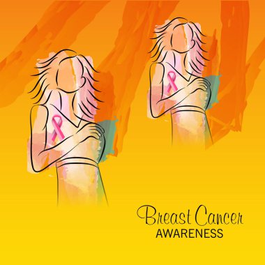 bir arka plan ile göğüs kanseri duyarlılığı için pembe kurdele vektör çizim.