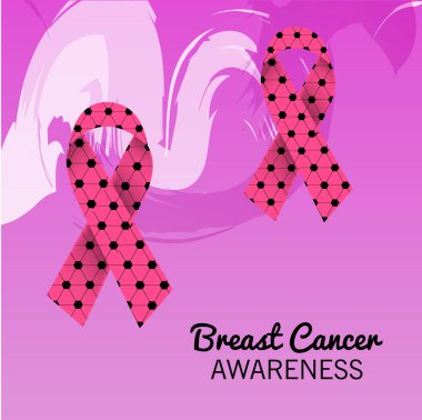 bir arka plan ile göğüs kanseri duyarlılığı için pembe kurdele vektör çizim.