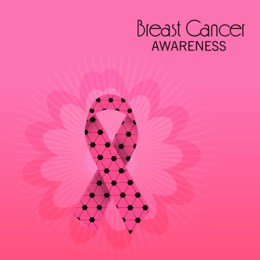 bir arka plan ile göğüs kanseri duyarlılığı için pembe kurdele vektör çizim.