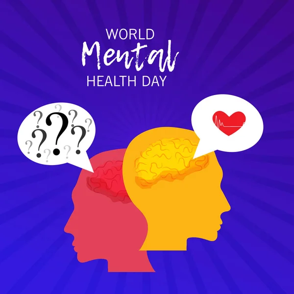 Vektor Illustration World Mental Health Day Baggrund – Stock-vektor