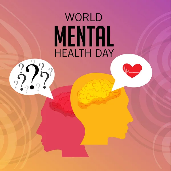 Vector Illustration World Mental Health Day Background — Stock Vector