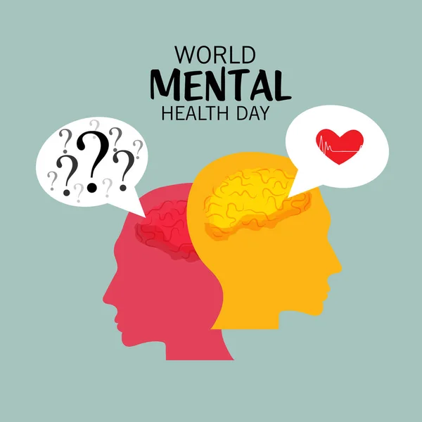 Vektor Illustration World Mental Health Day Baggrund – Stock-vektor