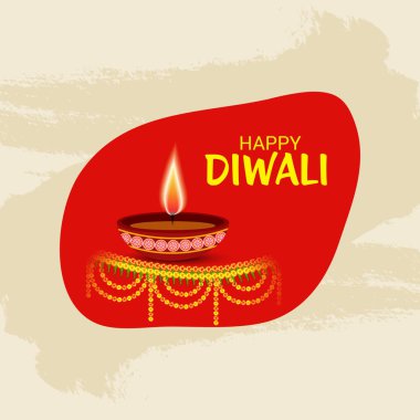 Diwali Celebration, Hint ışık Festivali için yaratıcı başlık sayfası veya Poster vektör çizim.