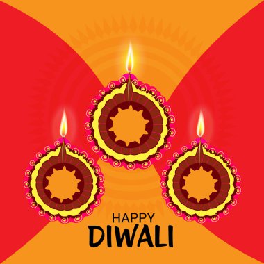 Diwali Celebration, Hint ışık Festivali için yaratıcı başlık sayfası veya Poster vektör çizim.