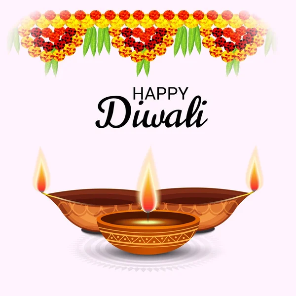 Ilustracja Wektorowa Creative Banner Lub Plakat Dla Indian Światła Diwali — Wektor stockowy