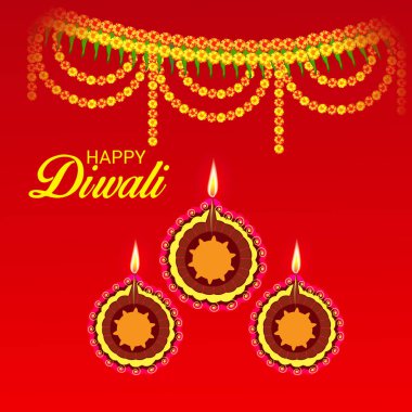 Diwali Celebration, Hint ışık Festivali için yaratıcı başlık sayfası veya Poster vektör çizim.