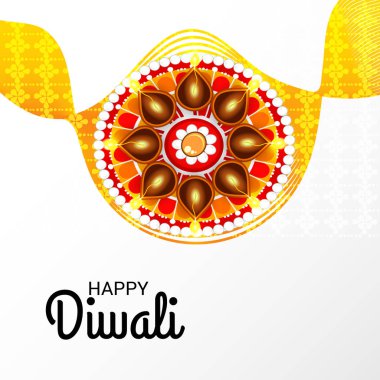 Diwali Celebration, Hint ışık Festivali için yaratıcı başlık sayfası veya Poster vektör çizim.