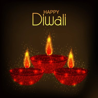 Diwali Celebration, Hint ışık Festivali için yaratıcı başlık sayfası veya Poster vektör çizim.