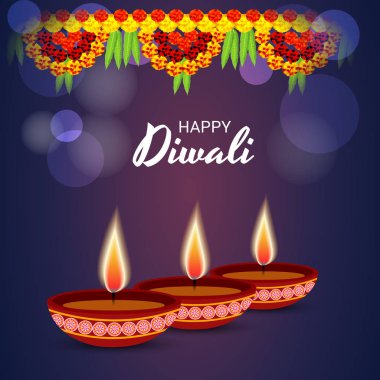 Diwali Celebration, Hint ışık Festivali için yaratıcı başlık sayfası veya Poster vektör çizim.