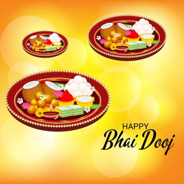 Hint Festivali mutlu Bhai Dooj kutlama için bir arka plan vektör çizim.