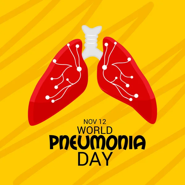 Ilustração Vetorial Uma Bandeira Para Dia Mundial Pneumonia — Vetor de Stock