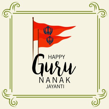 Mutlu Gurpurab, Guru Nanak Jayanti Festivali Sih kutlama için bir arka plan vektör çizim.