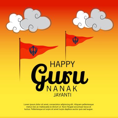 Mutlu Gurpurab, Guru Nanak Jayanti Festivali Sih kutlama için bir arka plan vektör çizim.