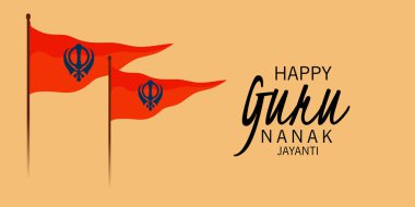 Mutlu Gurpurab, Guru Nanak Jayanti Festivali Sih kutlama için bir arka plan vektör çizim.