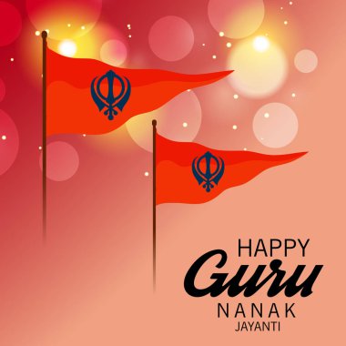 Mutlu Gurpurab, Guru Nanak Jayanti Festivali Sih kutlama için bir arka plan vektör çizim.