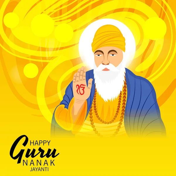 Ilustración Vectorial Fondo Para Happy Gurpurab Guru Nanak Jayanti Festival — Archivo Imágenes Vectoriales