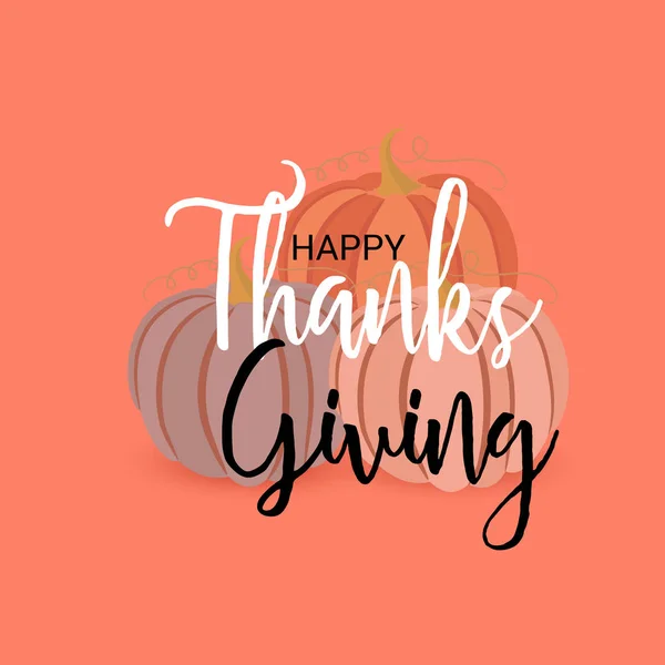 Vector Illustration Background Thanksgiving Day Autumn Seasonal Lettering — Stock Vector