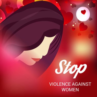 Vektör çizim durdurmak şiddete karşı kadın kavramı arka plan.