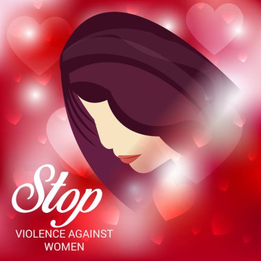 Vektör çizim durdurmak şiddete karşı kadın kavramı arka plan.