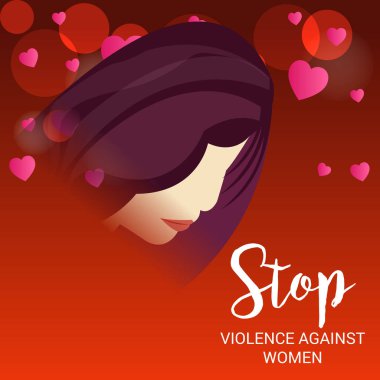 Vektör çizim durdurmak şiddete karşı kadın kavramı arka plan.