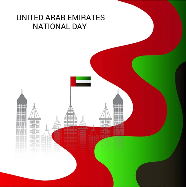 Vector Illustration Background Uae Independence Day Inglés Día Nacional Los — Vector de stock