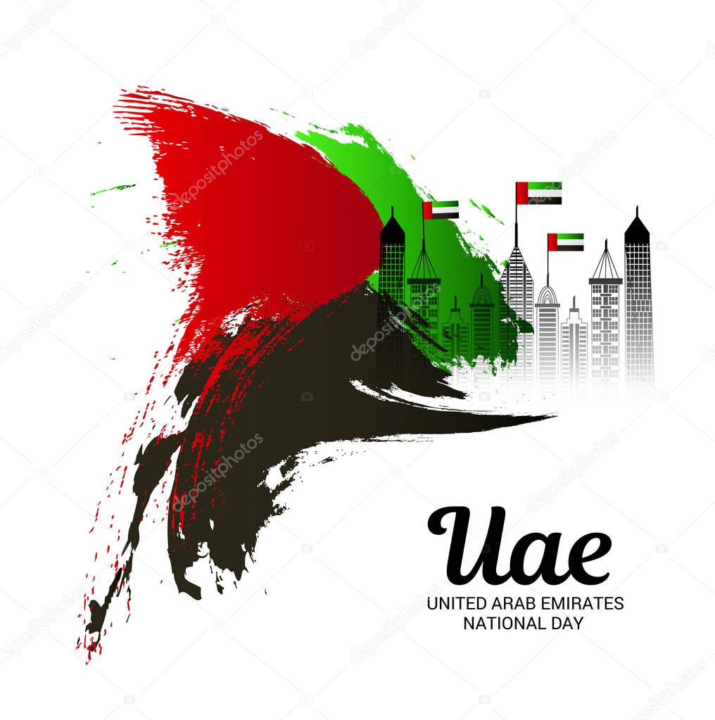 Vector illustration of a Background for UAE Independence Day. United Arab Emirates National Day.