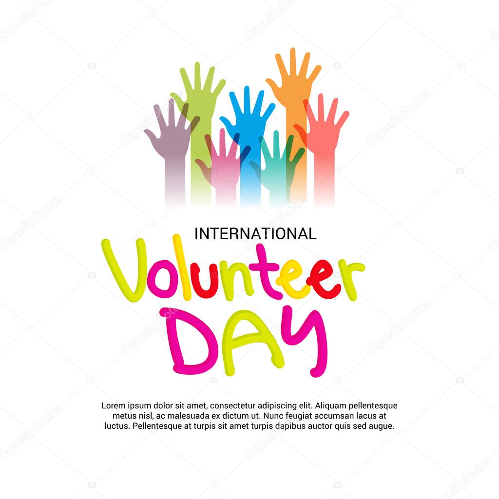 Vector illustration of a Background for International Volunteer Day.