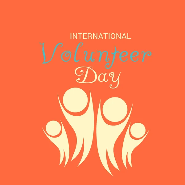 Vectorillustratie Van Een Achtergrond Voor Internationale Dag Van Vrijwilliger — Stockvector