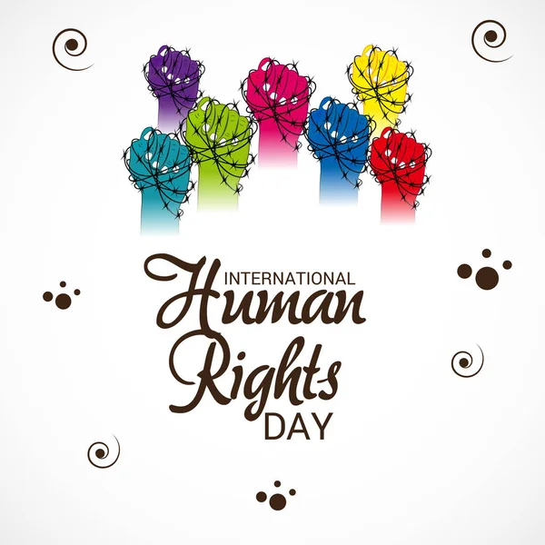 Ilustração Vetorial Contexto Para Dia Internacional Dos Direitos Humanos — Vetor de Stock